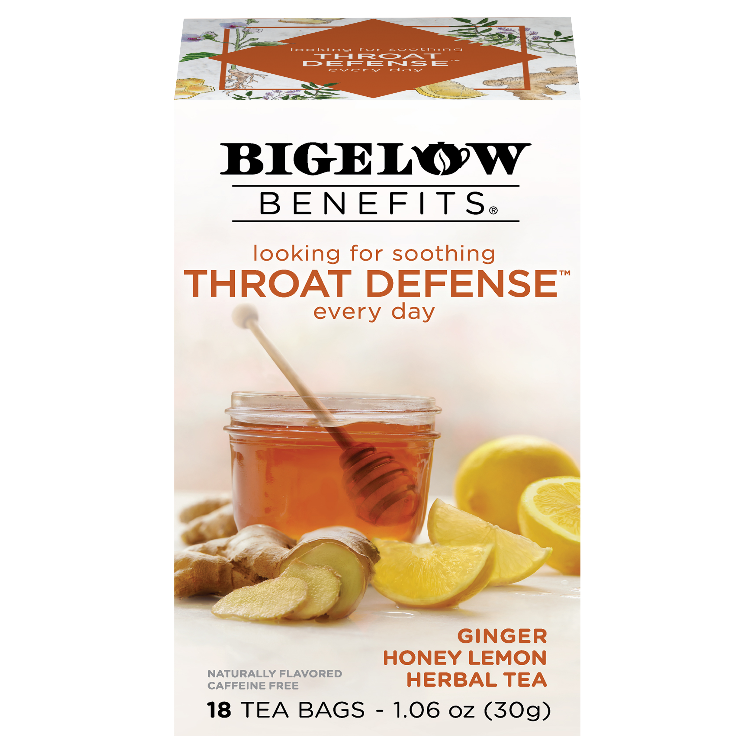 Bigelow Benefits Herbal Tea Ginger Peach, 18 Count (Pack of 2