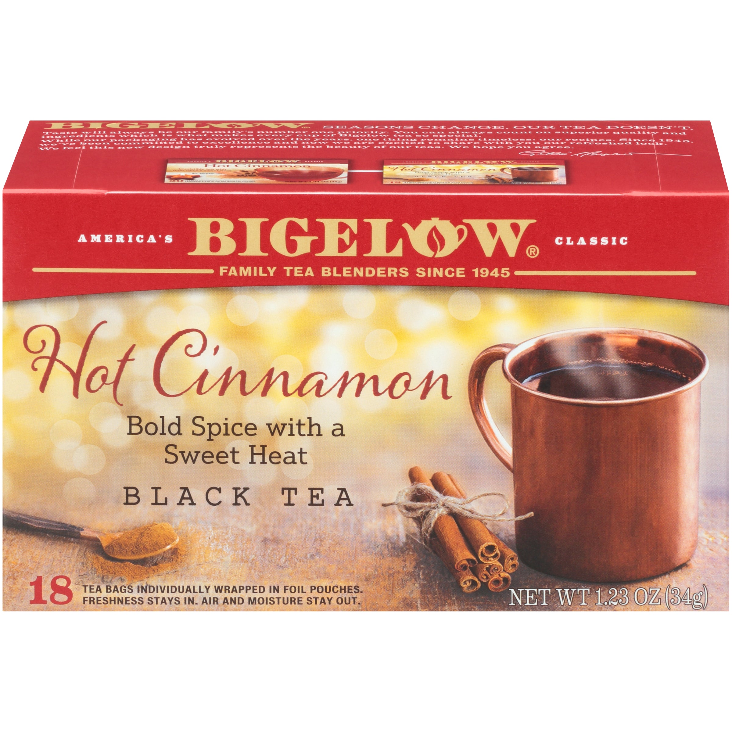 Hot Cinnamon Black Tea - Case of 6 boxes - total of 108 teabags – Bigelow  Tea