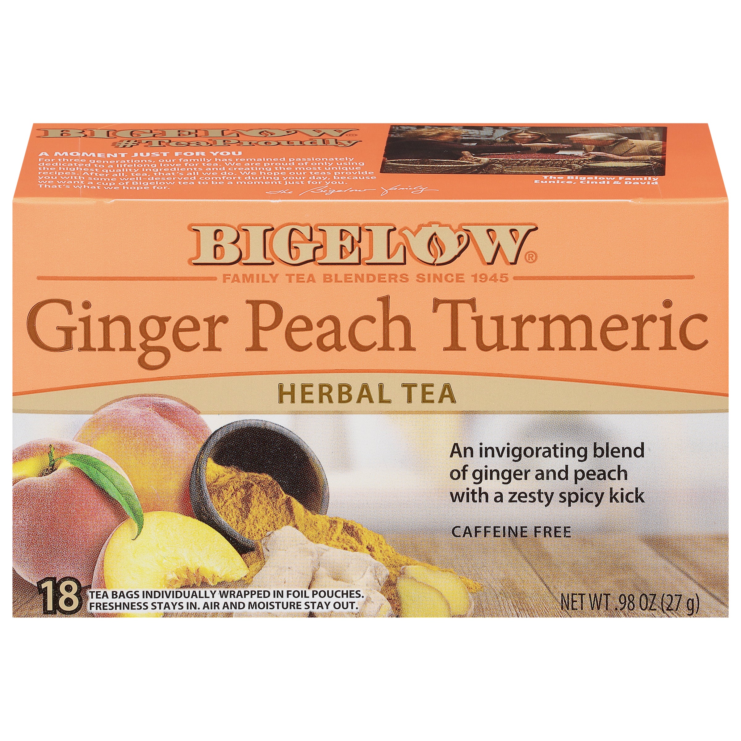 Bigelow Perfect Peach Herbal Tea Bags - 20/Box