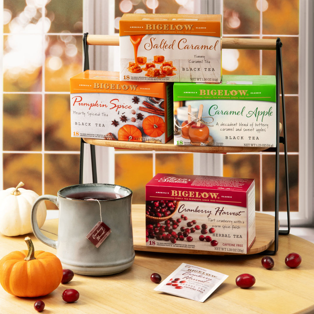 Indulge in the Rich Flavors Of Bigelow Harvest Collection Teas Featuring Pumpkin Spice, Cranberries, Caramel and More