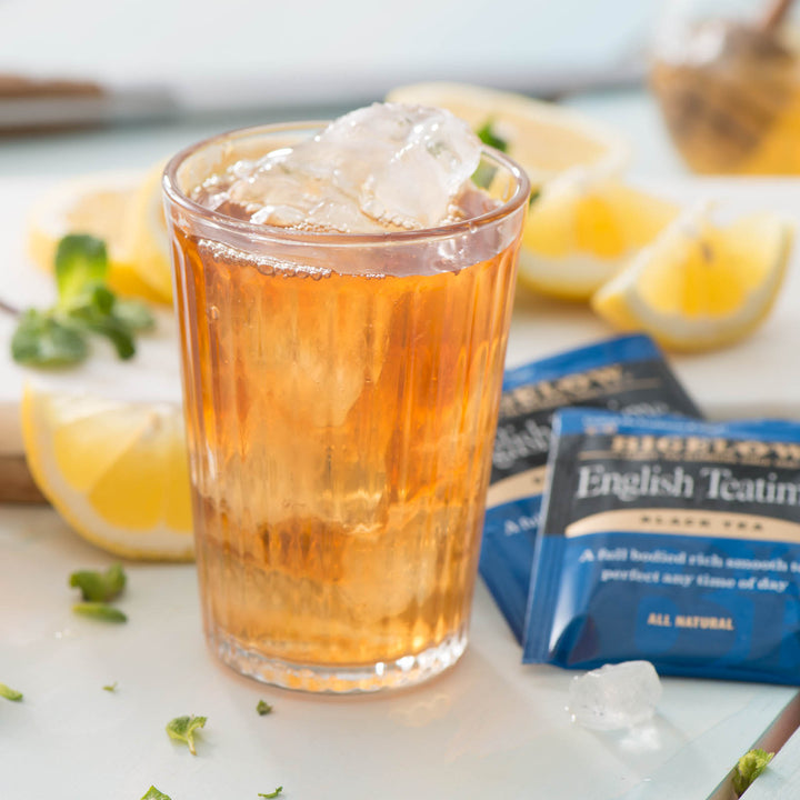 Glass of English Teatime over ice