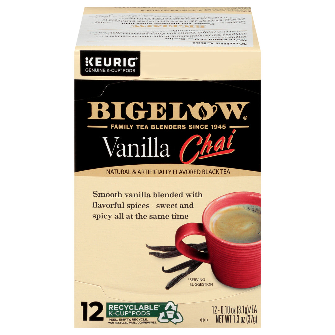 Bigelow Vanilla Chai Black Tea K-Cups Box for Keurig