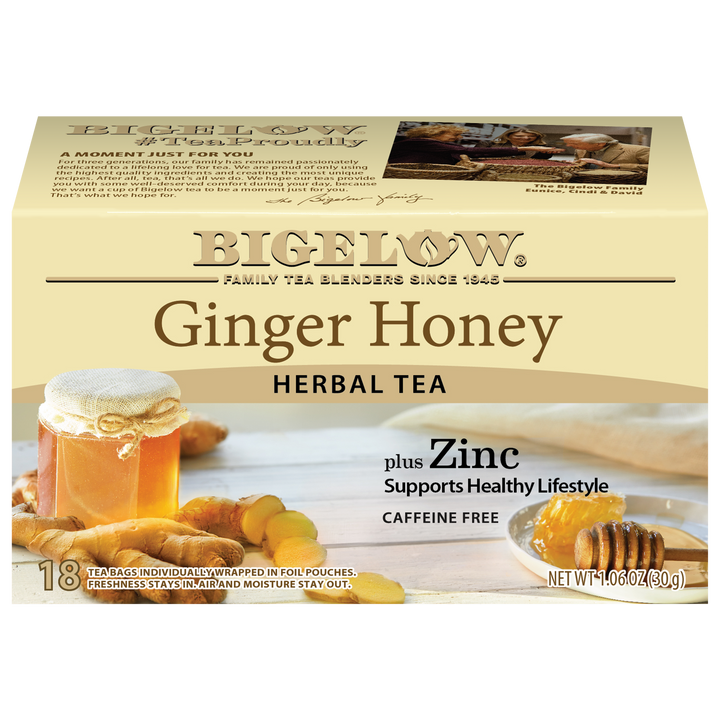 Bigelow Tea| Bigelow Ginger Honey Plus Zinc Herbal Tea