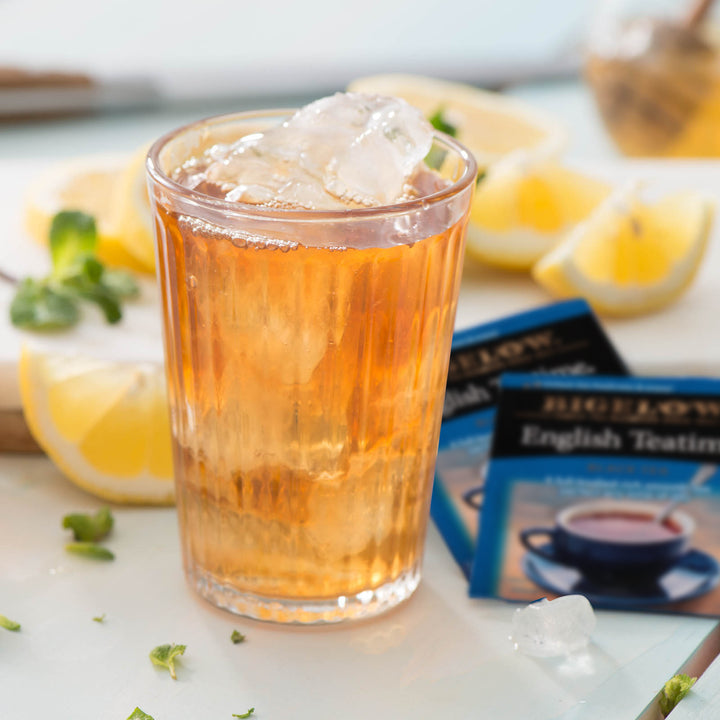 Glass of Bigelow English Teatime Iced Tea