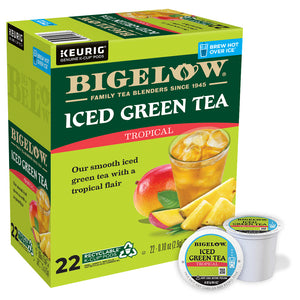 Bigelow Iced Tropical Green Tea Single Serve Keurig K-Cup® Pods - 22/Box