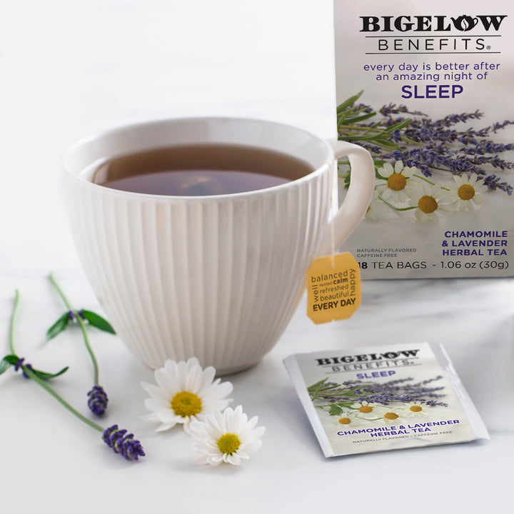 Cup of Benefits Chamomile and Lavender Herbal Tea