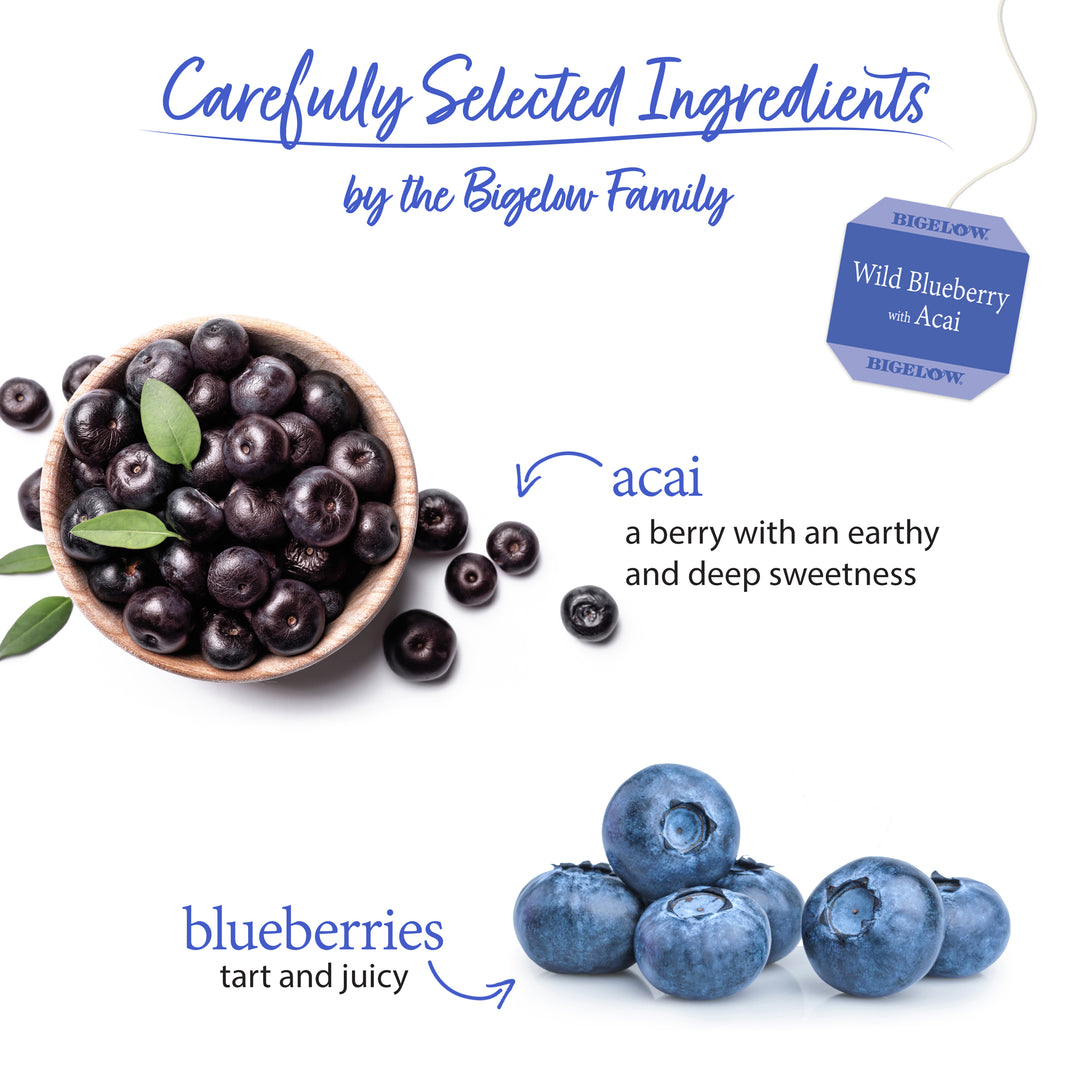 Ingredients of Wild Blueberry with Acai Herbal Tea