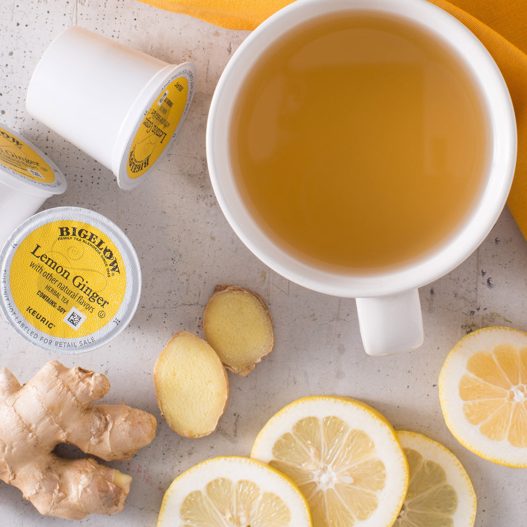 Cup of Keurig Bigelow Lemon Ginger Herbal Tea K-Cup