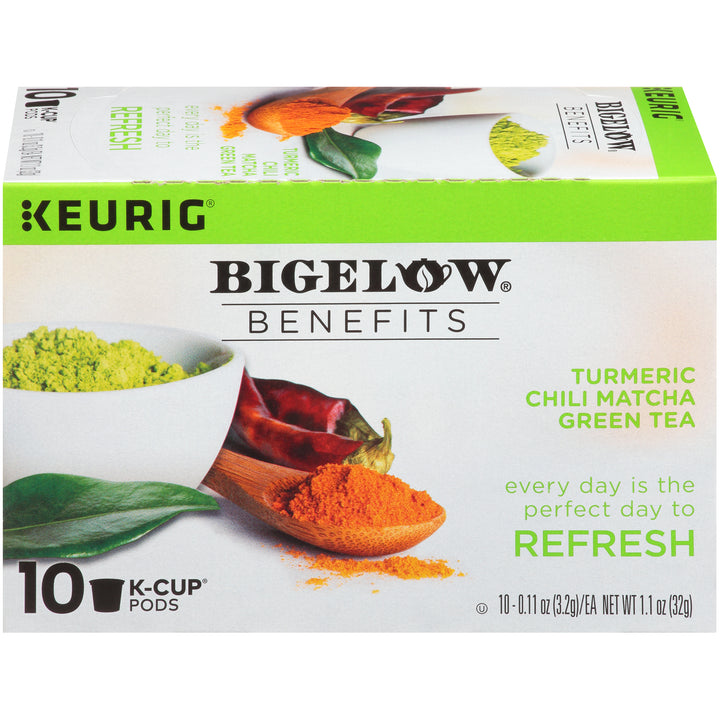 Front Benefits Turmeric Chili Matcha Green Tea K-Cup Box for Keurig