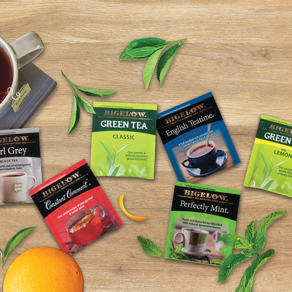 Bigelow Variety Pack with Earl Grey, Constant Comment, Green Tea, English Teatime, Perfectly Mint and Green Tea Lemon