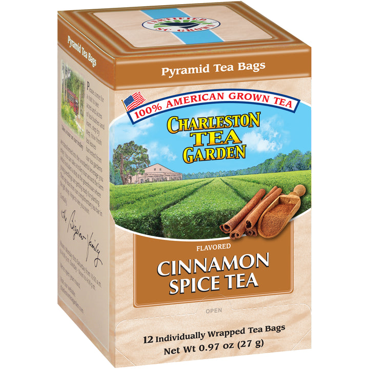 Front of Charleston Tea Cinnamon Spice Tea box