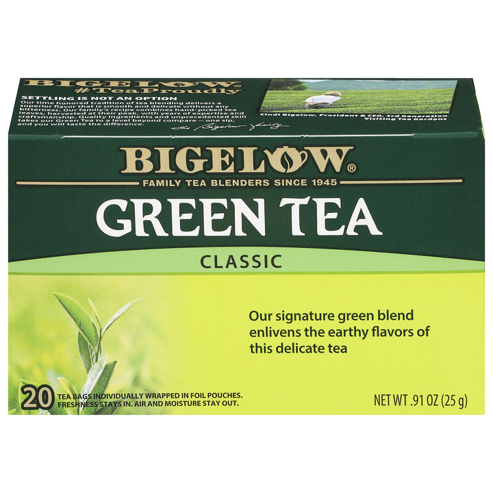 Front of Bigelow Green Tea Classic 20 Count box